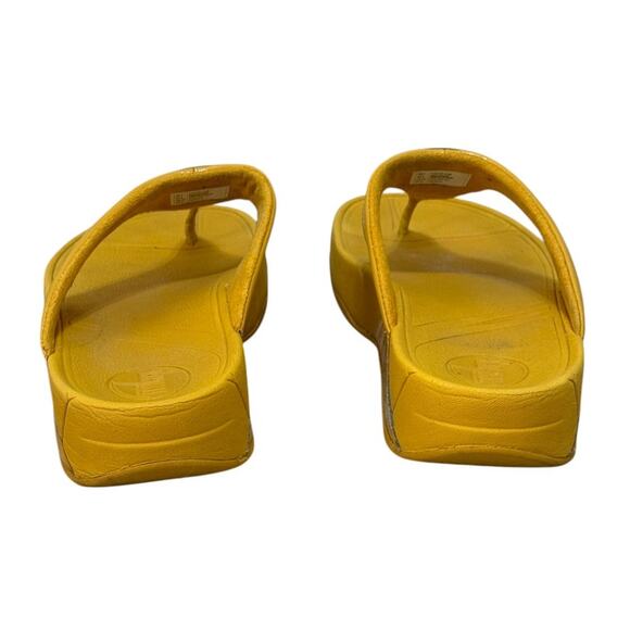 Not For Sale FitFlop Sandals Women 9 Yellow Lulu Leather Comfort Thong - Picture 5 of 9